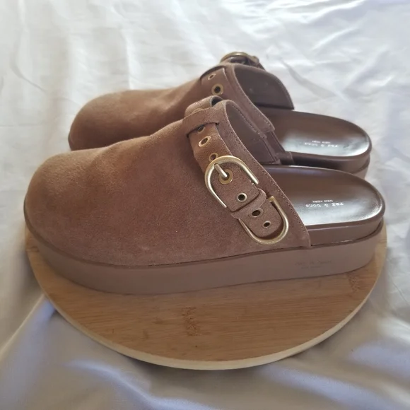 Rag & Bone | Geo Suede Buckle Platform Mules - Picture 3 of 12